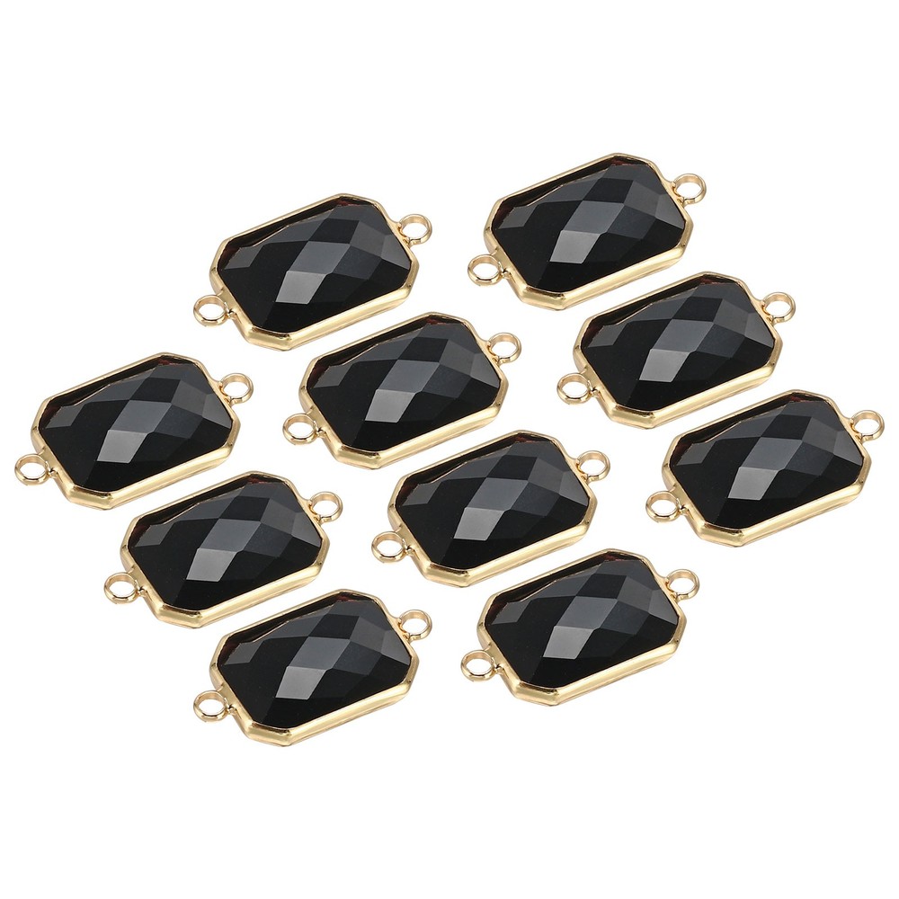 Birthstone Connector Link, 10Pcs Diamond Links Rectangle, Black