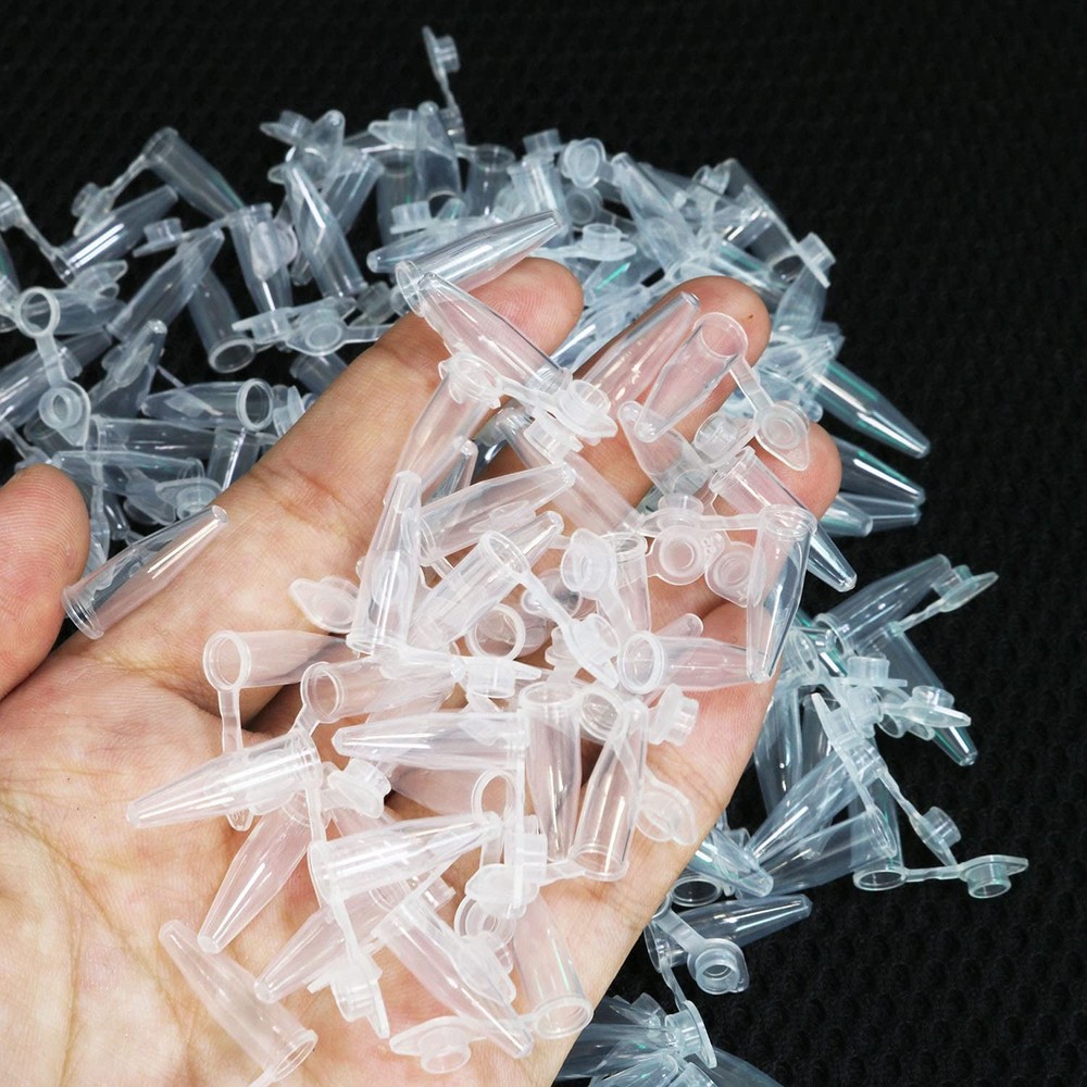 200PCS Centrifuge Tubes 0.2ml Clear Graduated Polypropylene Micro Vials Lids