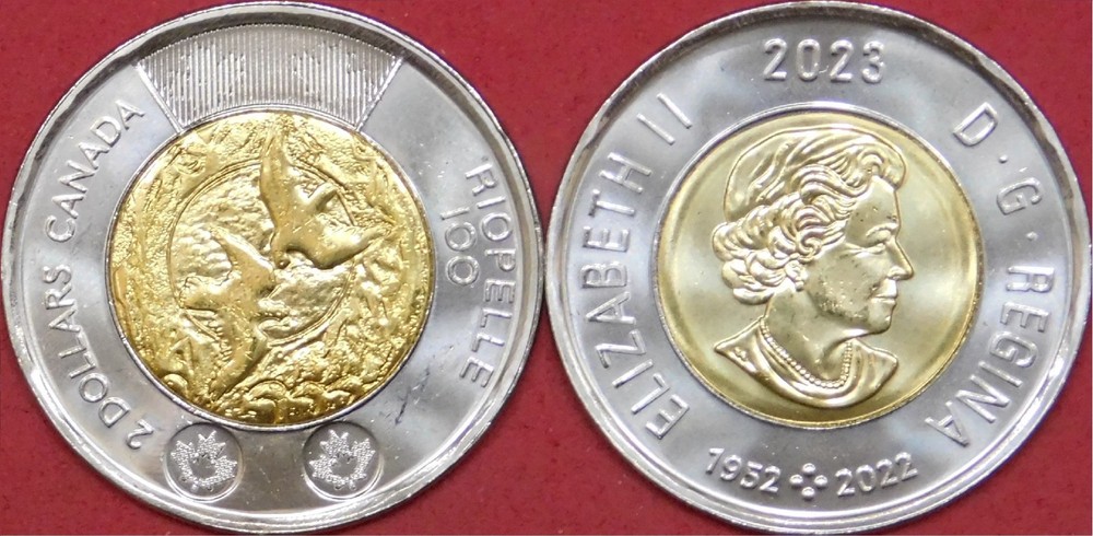 Brilliant Uncirculated 2023 Canada Riopelle Plain 2 Dollars From Mint's Roll