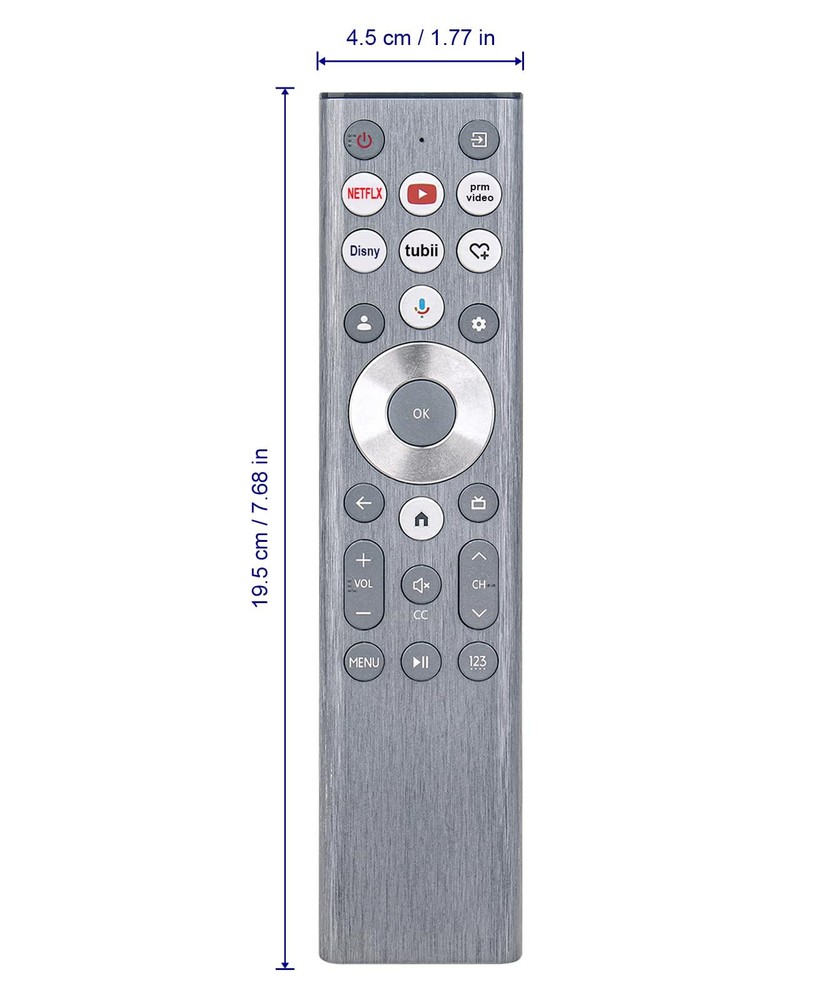 ERF6A80 Replace Voice Remote Control with Backlit fit for middle, Silver