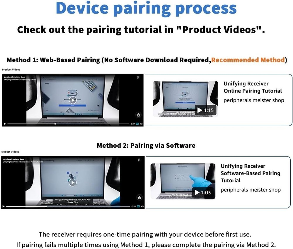 Effortless Connection with Logitech USB Unifying Receiver - Supports 6 Devices