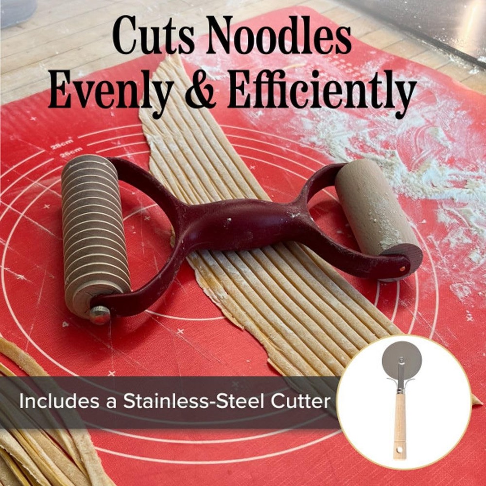 7 Pcs Pasta Making Tools - Kitchen Set with Handle, Pasta Cutter, Small Rolli...