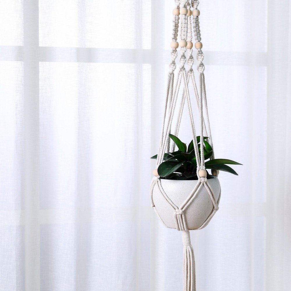 5 Piece Set Macrame Plant Hangers Macrame Plant Hanger With Hooks