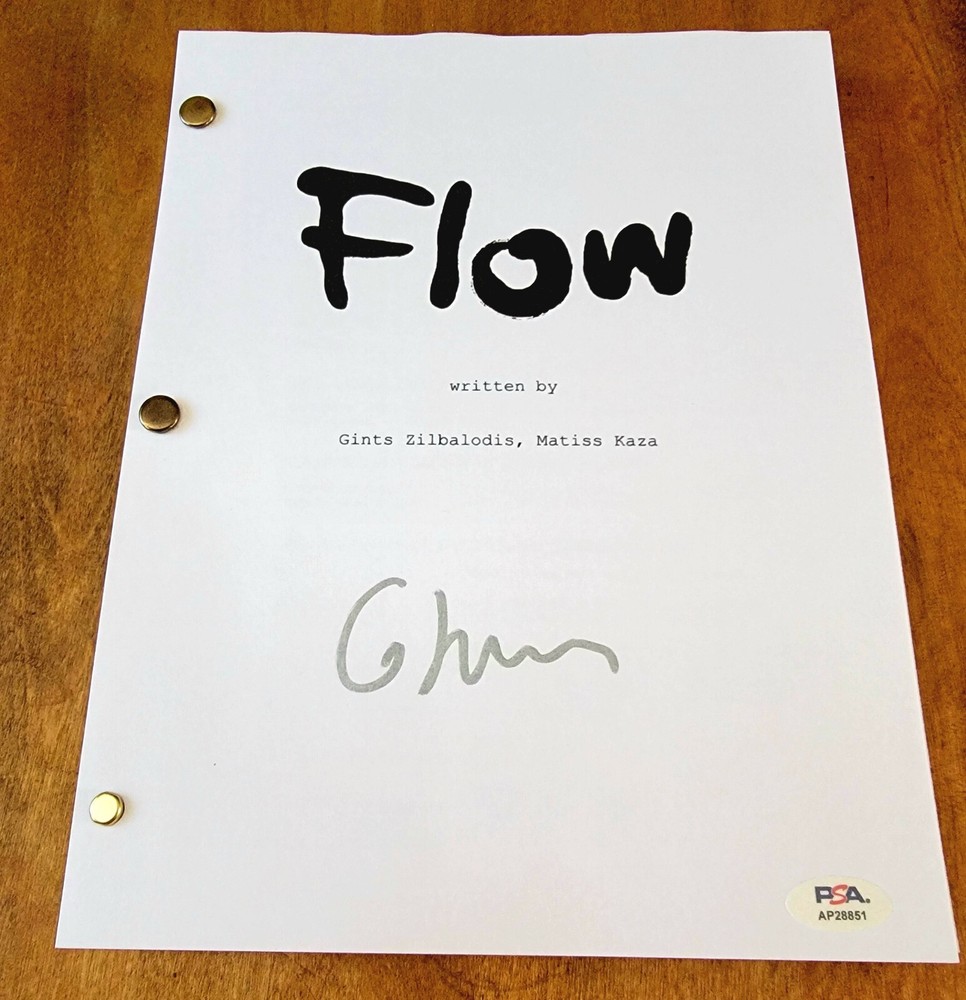 Gints Zilbalodis signed Flow script full 36 pages PSA DNA autograph