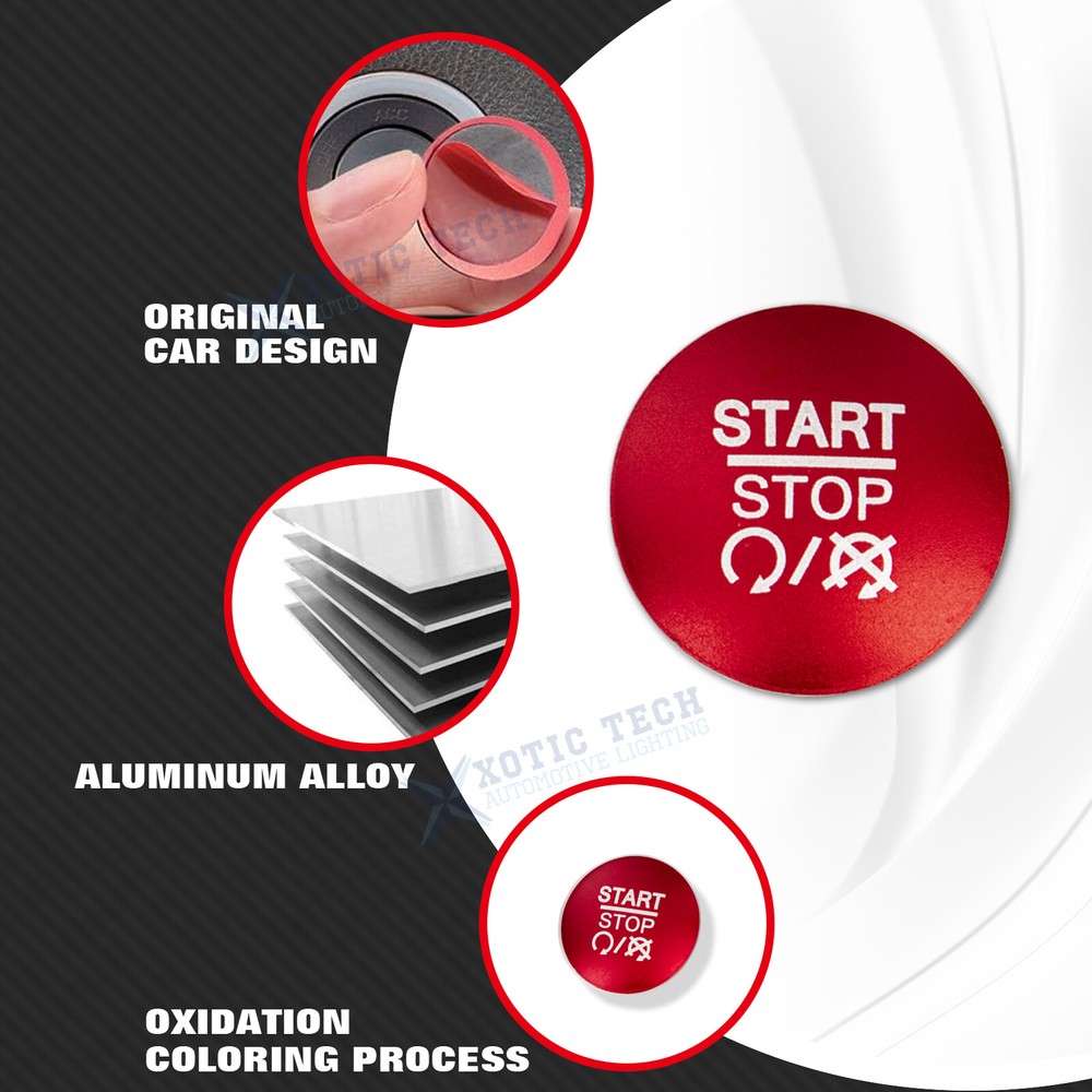 RED Ignition Engine Start Stop Push Button Cover For Dodge Charger Durango Ram