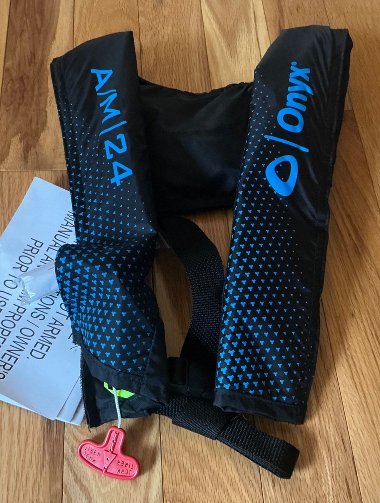 NWT Personal Flotation Device ONYX A/M 24 AUTOMATIC MANUAL INFLATABLE BLUE NEW