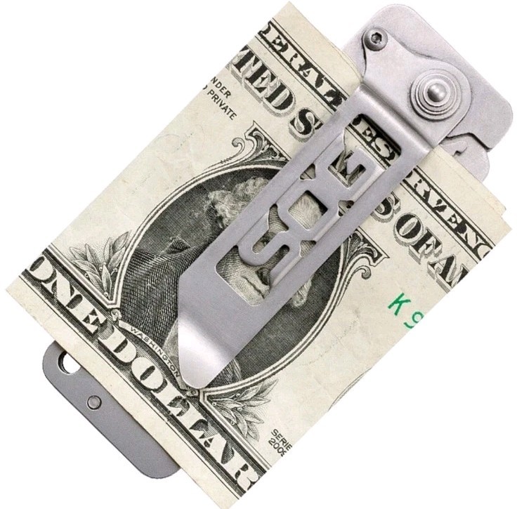 SOG Cash Card Folding Knife Money Clip Plain Edge Stainless