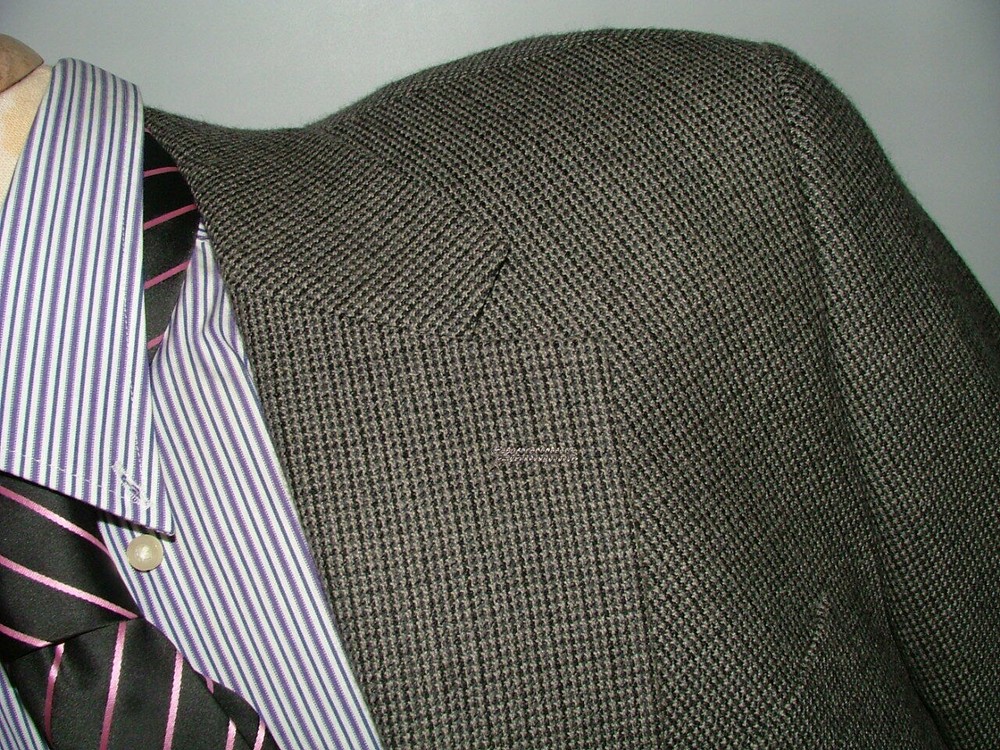 MENS CHAPS BLAZER SIZE 42 R 100% WOOL GRAY BLACK SOLID #305