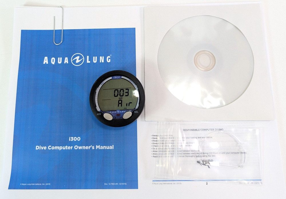 Aqua Lung i300 Puck Module 2 Button Computer Scuba Diving Air & Nitrox #5245