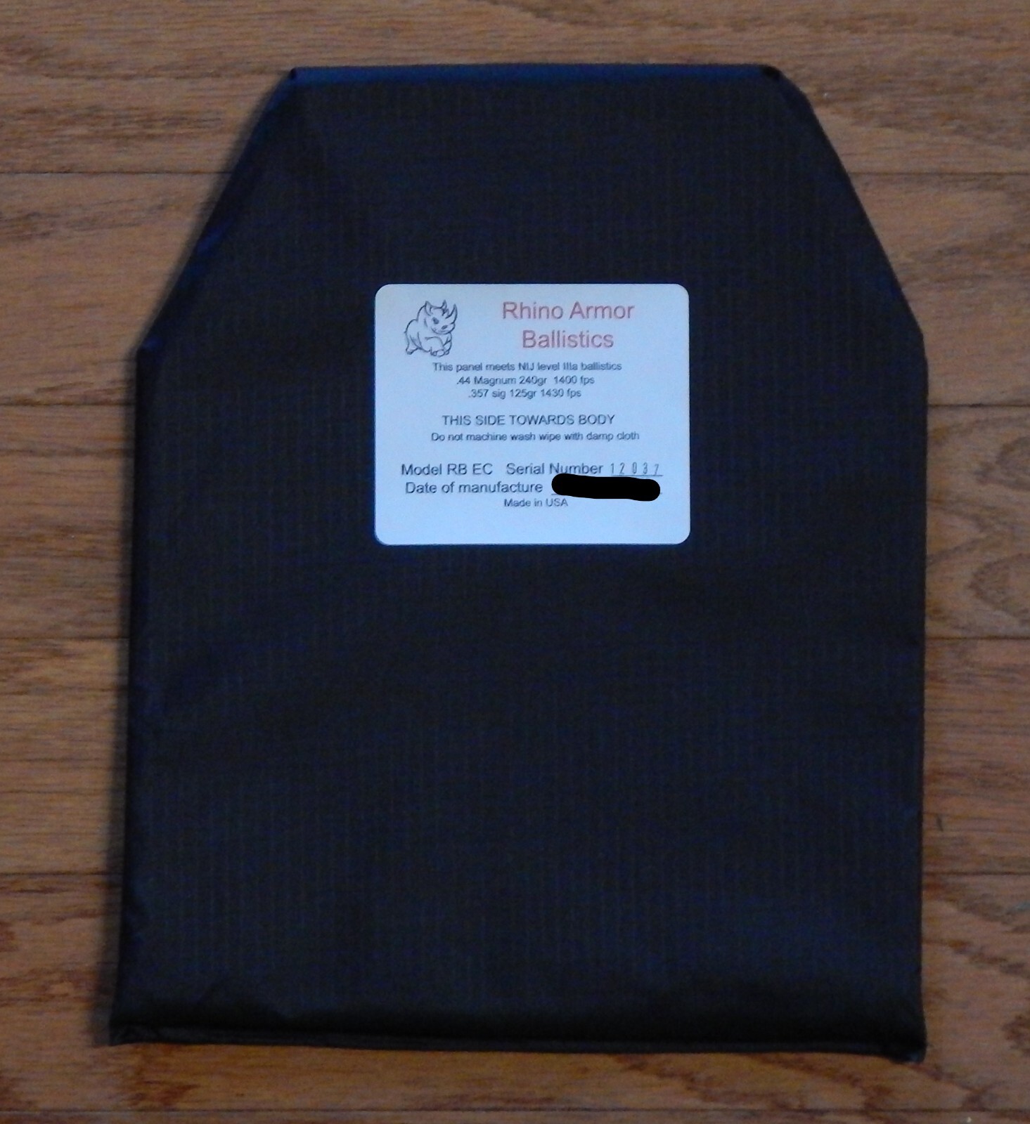 NEW BULLETPROOF INSERT 10"x12" LEVEL IIIa OPERATOR CUT Budget Line