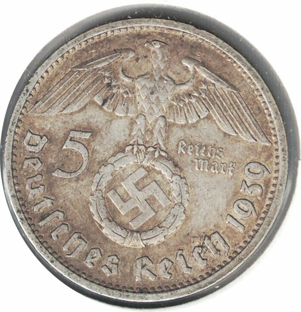 1939 D GERMANY 5 REICHMARK DOUBLE DIE D