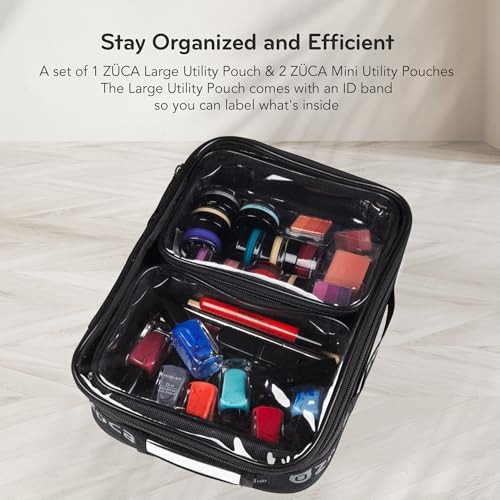 Utility Pouch Combo Set - 1 Large & 2 Mini Utility Makeup Pouch - Durable,
