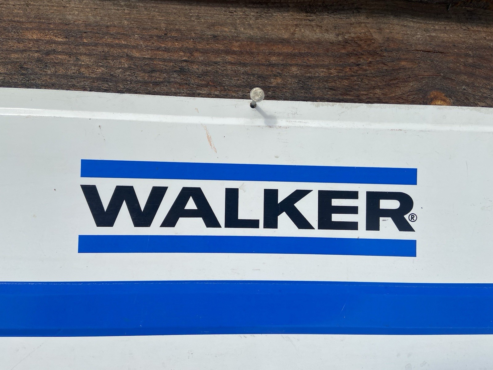 Rare Version Vintage Walker Mufflers Advertisement Sign Embossed Letters 3' X 2’