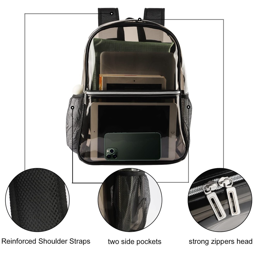 Clear Backpack Heavy Duty TPU Transparent Backpack for Sports,Work,Security T...