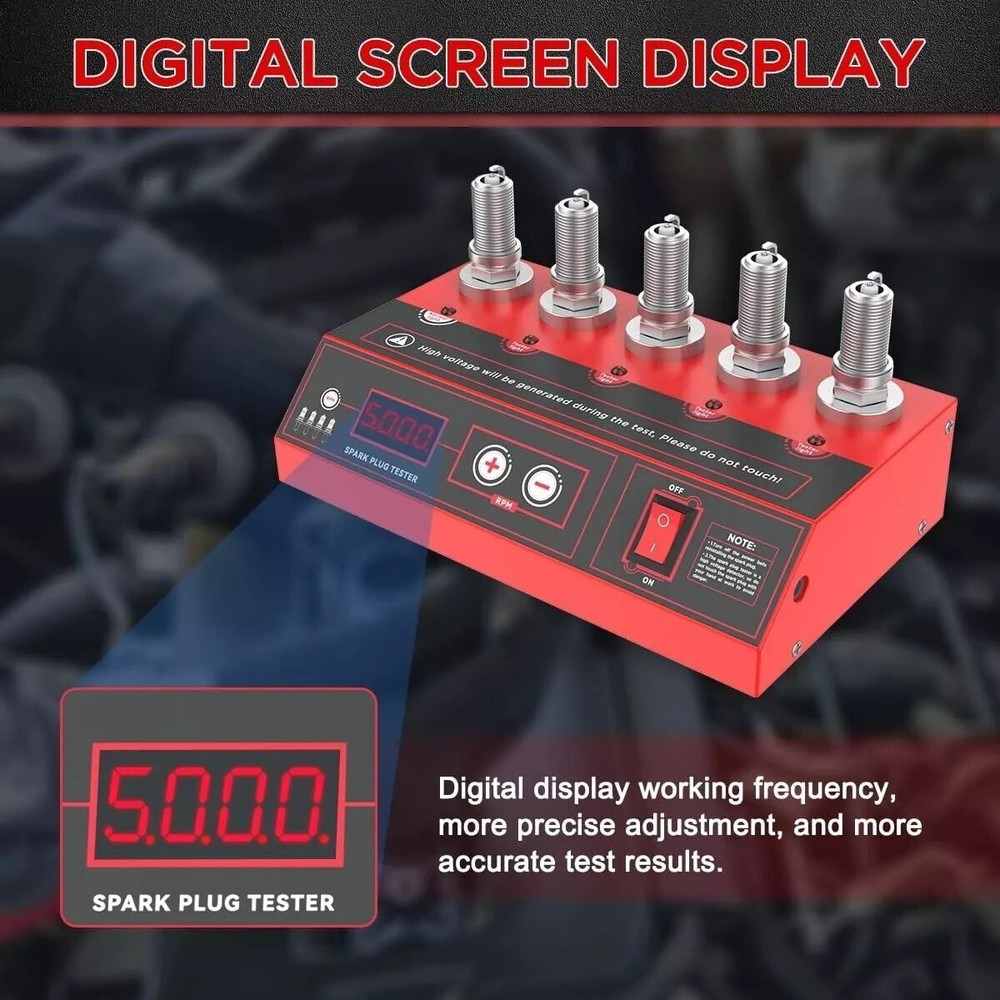 Car Spark Plug Tester Analyzer Ignition Coil Test Detect 5Socket Diagnostic Tool