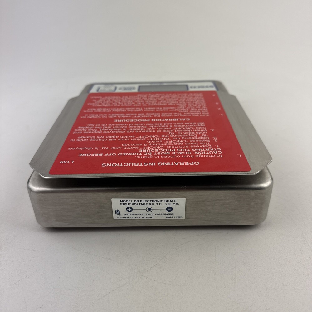 SYSCO Stainless Scale SDS-2 Model 5637491 3 lb Scale WORKING