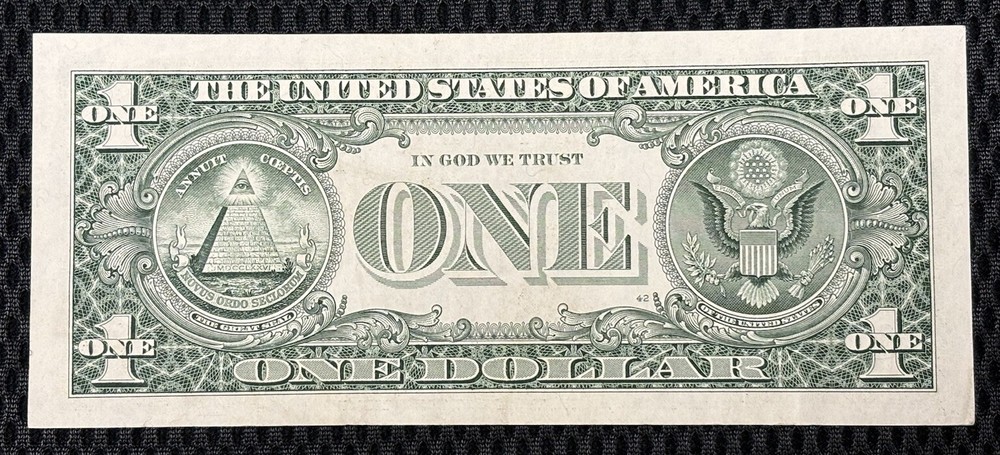 1999 $1 Federal Reserve Note *ERROR* Partial Back to Face Offset Printing Error
