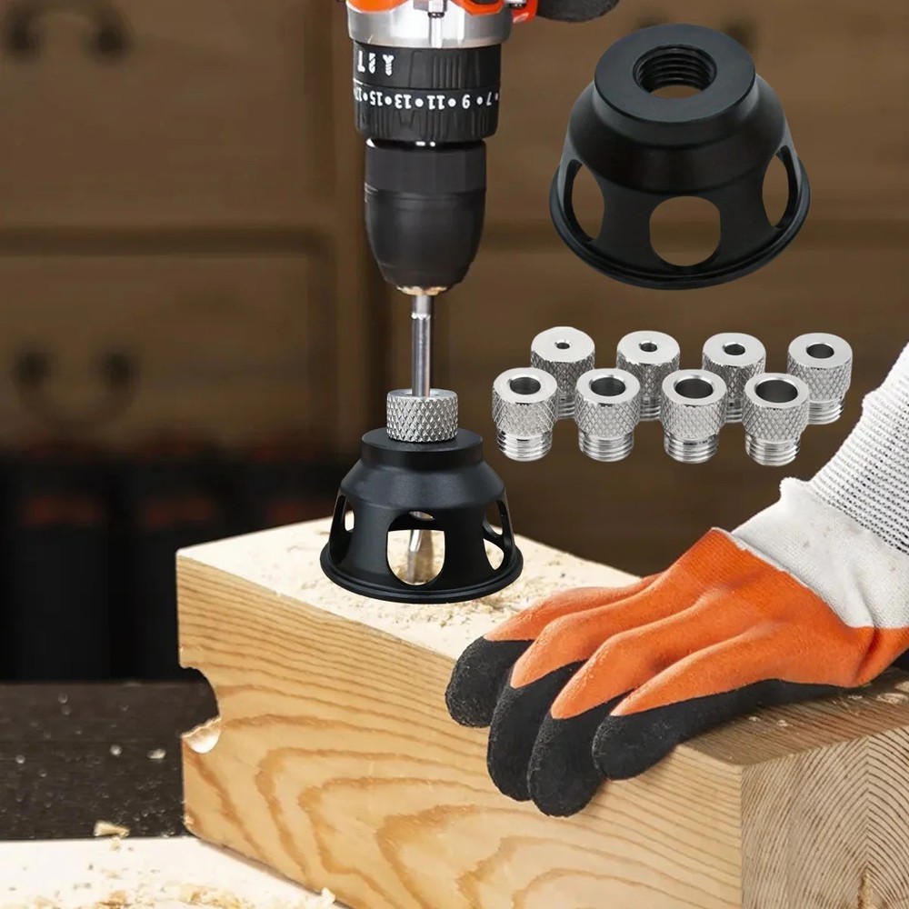 Replaceable Vertical Drill Guide Doweling Jig Kit Drill Positioning Aluminum All