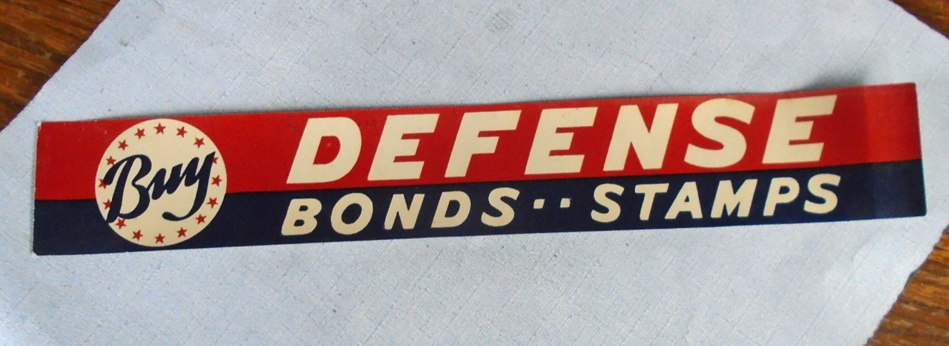 Buy Defense Bonds..stamps decal, Government issue, dated 1941