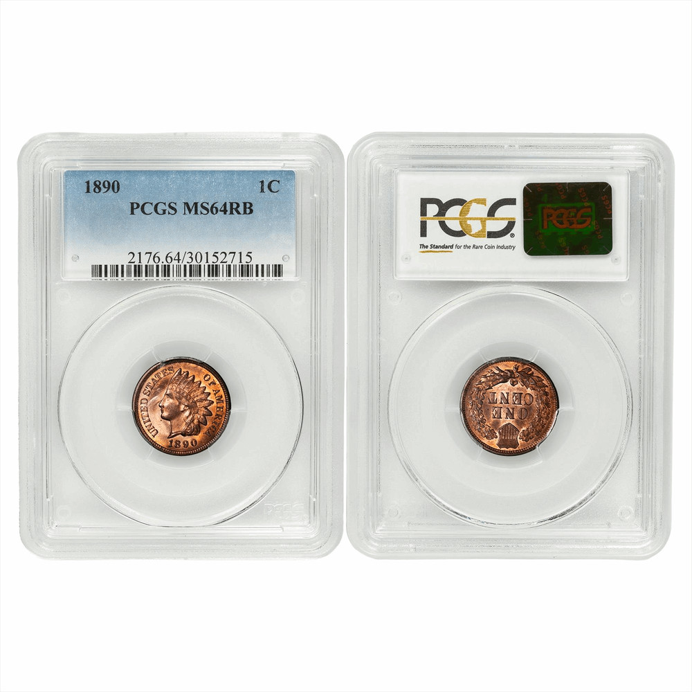 1890 Indian Head Cent 1C PCGS MS 64 RB