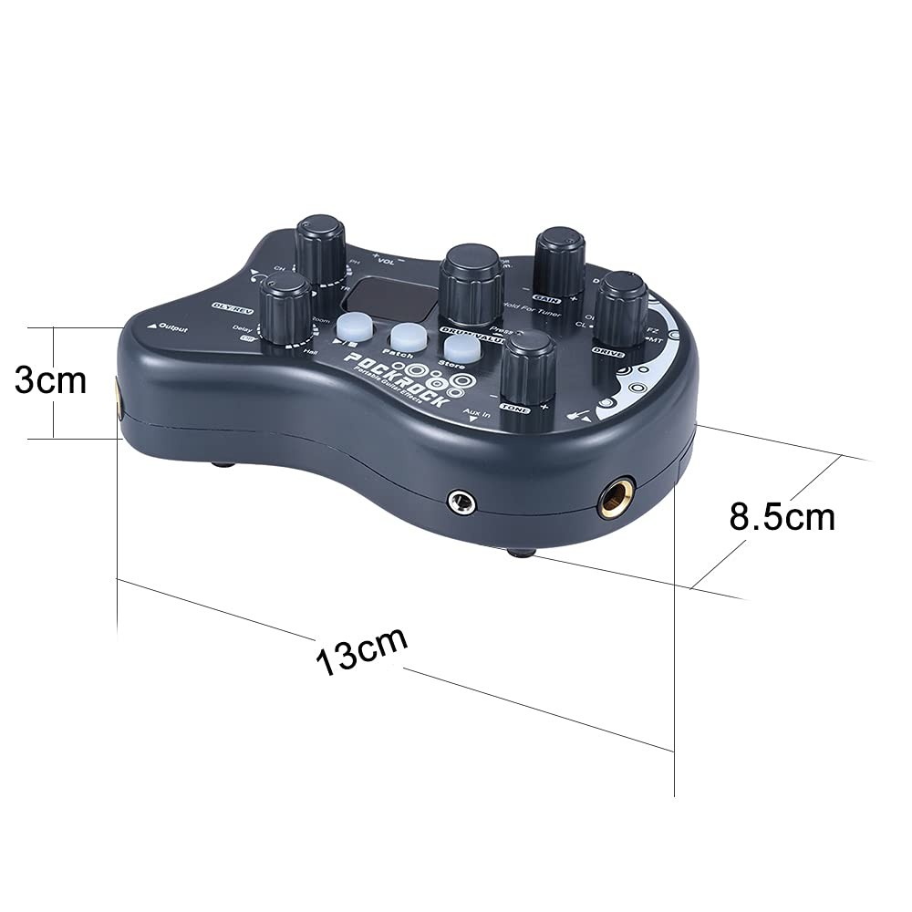 summina Portable Guitar Multi-effects Processor Effect Pedal 15 Effect Types 40