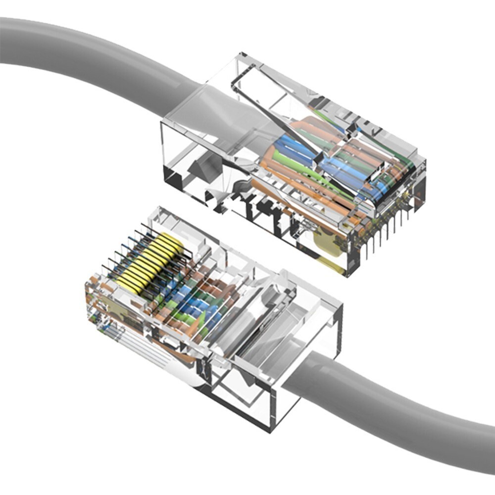 0.5FT Cat5e RJ45 Ethernet LAN Network UTP Non-Booted Patch Cable Copper Gray