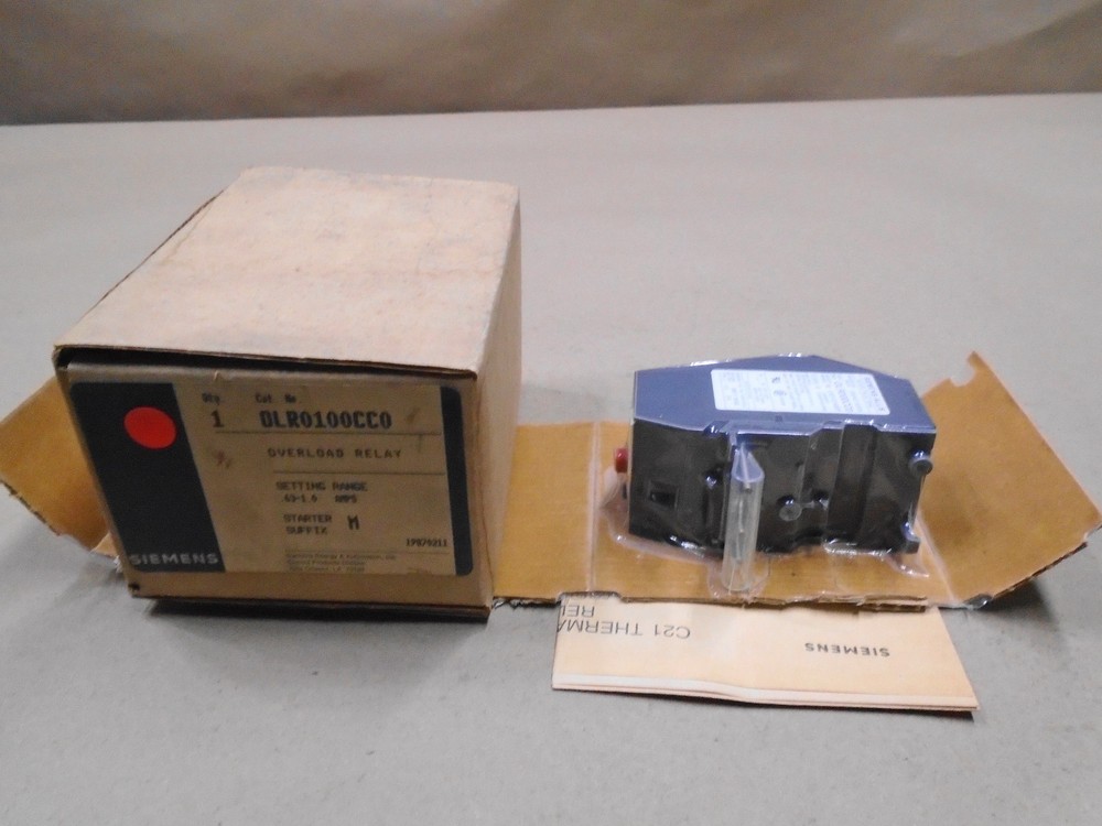 NEW Siemens OLR0100CC0 Overload Relay 0.63-1.0 Amp Adjustment Range Code M