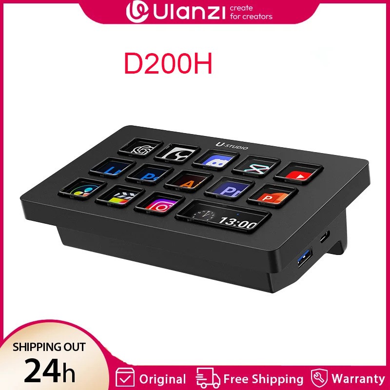 Ulanzi D200H Deck Dock Streaming Controller 7-In-1 Visual Keyboard Creative Hub