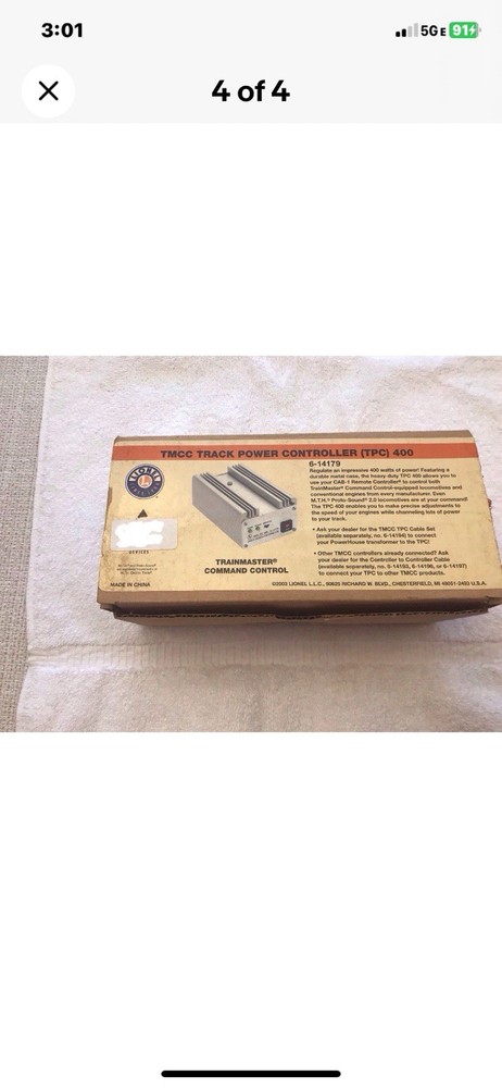 Lionel Trains Trainmaster Command Set Cab-1 Remote & Command Base Item 6-12969 B