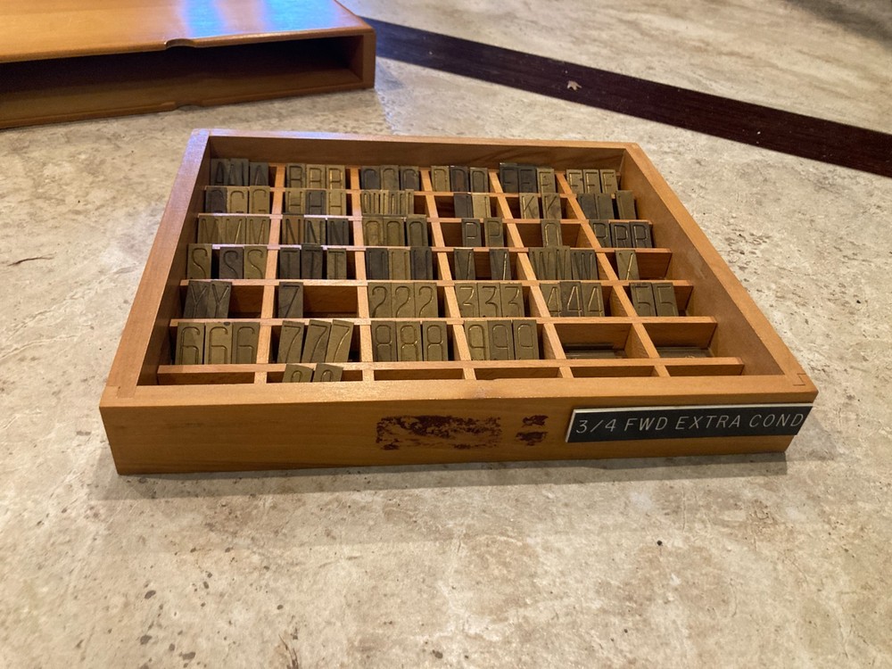 Extra Condensed Brass Movable Type, Unknown Brand, Complete Set, READ!