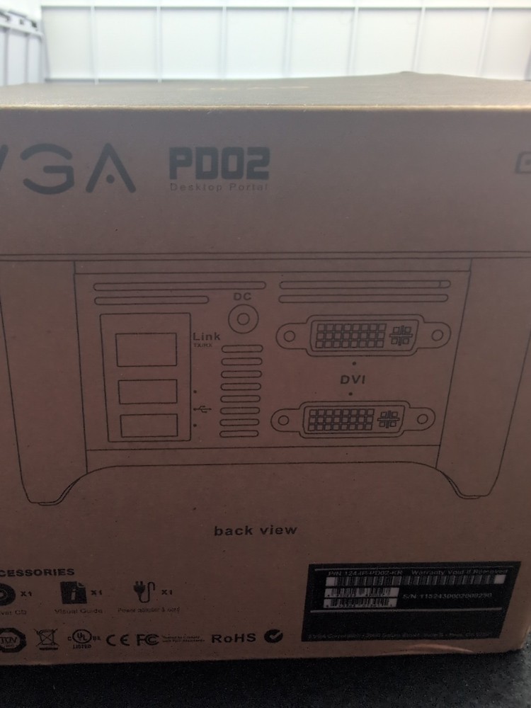 New EVGA PD02 Zero Client PCoIP Remote PC, w/o power supply.