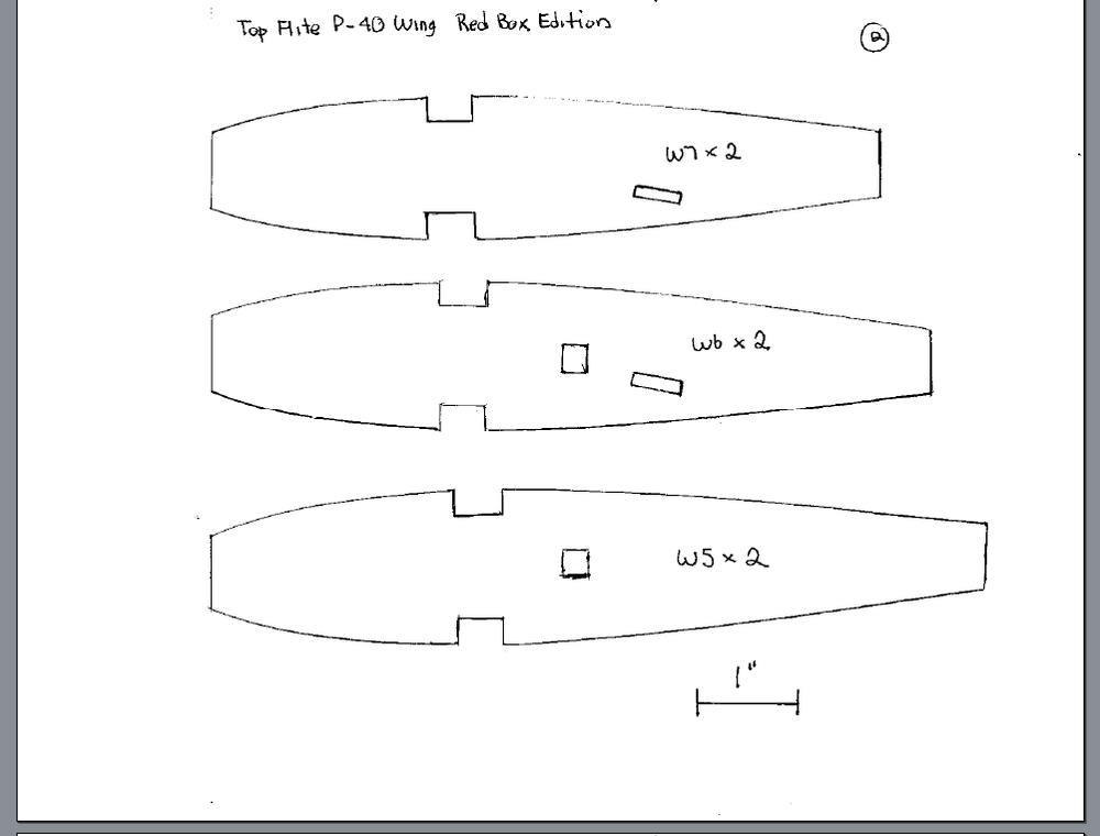 Plans for P40 Warhawk 60 inch wing.