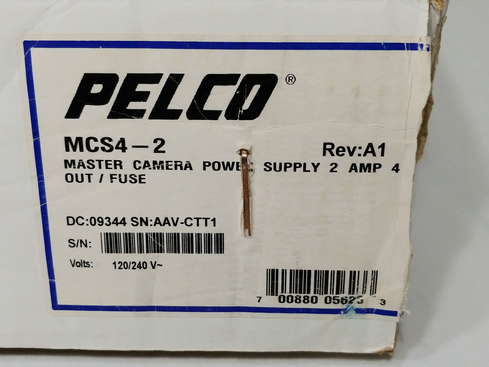 Pelco MCS4-2 Master Camera Power Supply 2 AMP - New Old Stock
