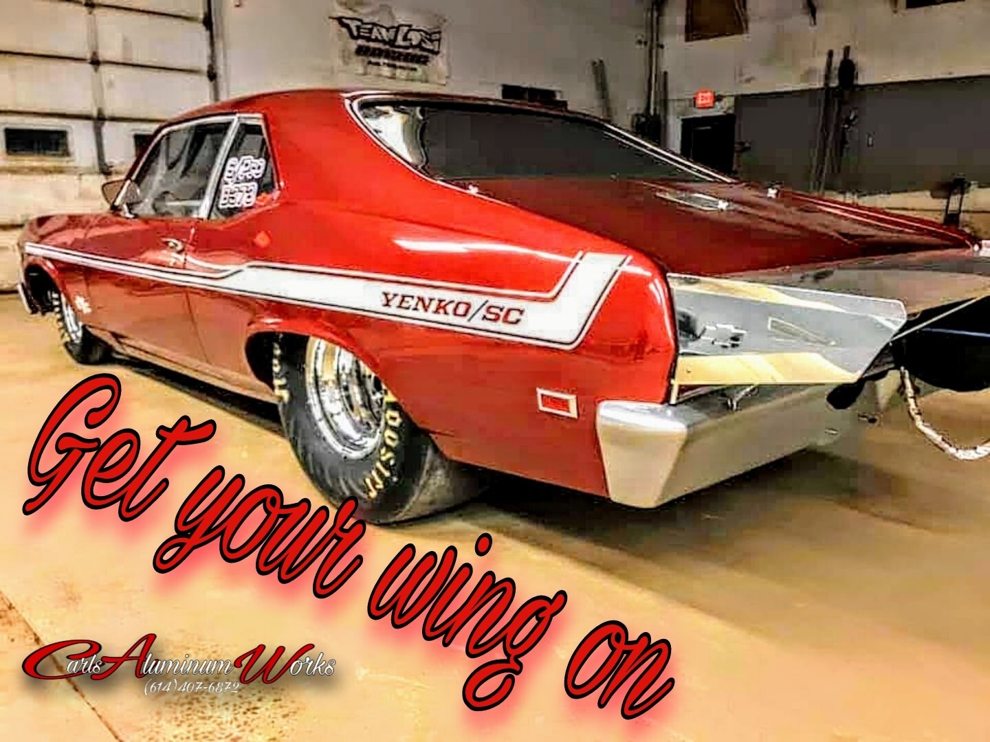 Chevy Nova 68-74 Aluminum Pro Race wing Polished, Black, Brushed Anodized