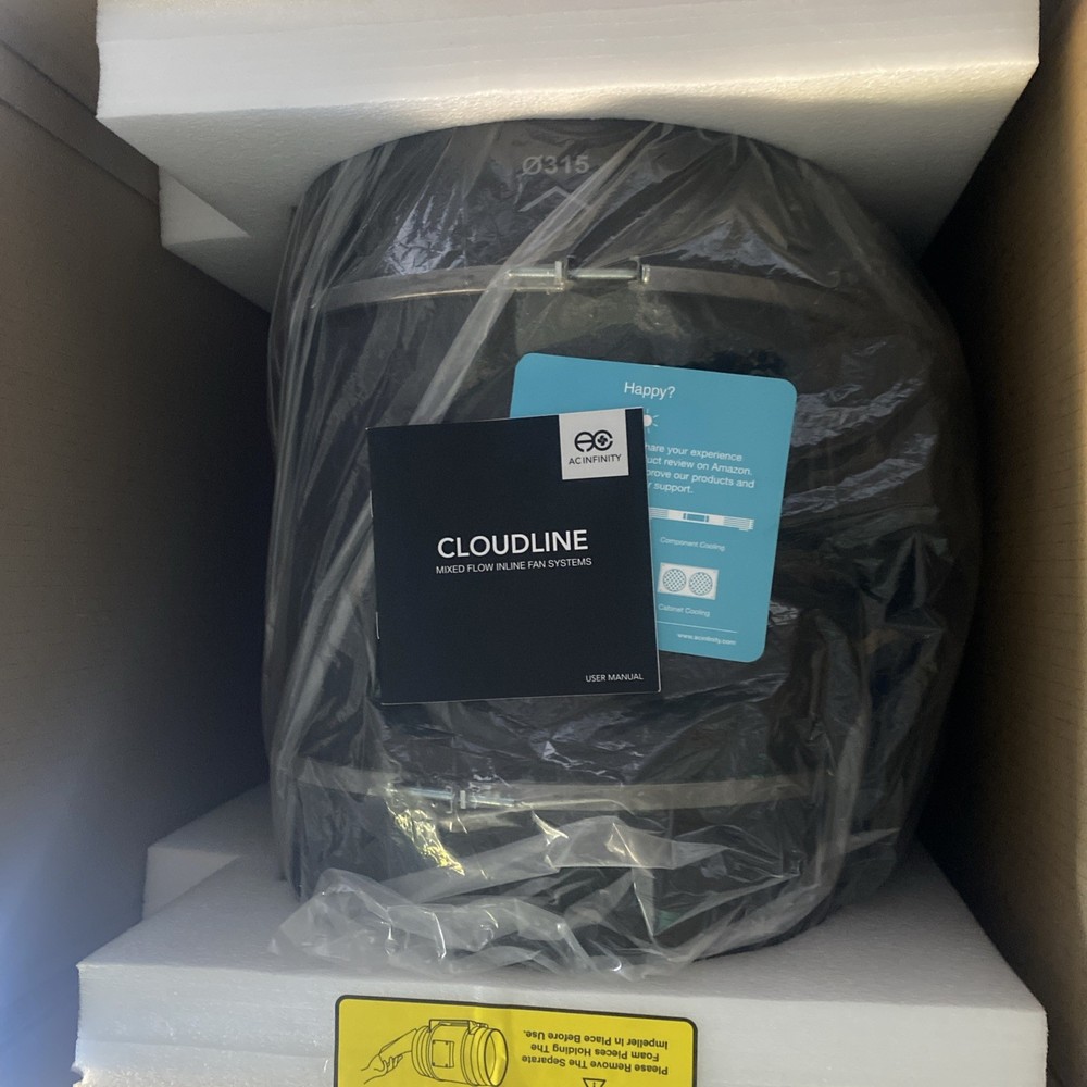 New AC Infinity Cloudline S12 AI-CLT12 Inline Fan System w/Controller AC-UNC529