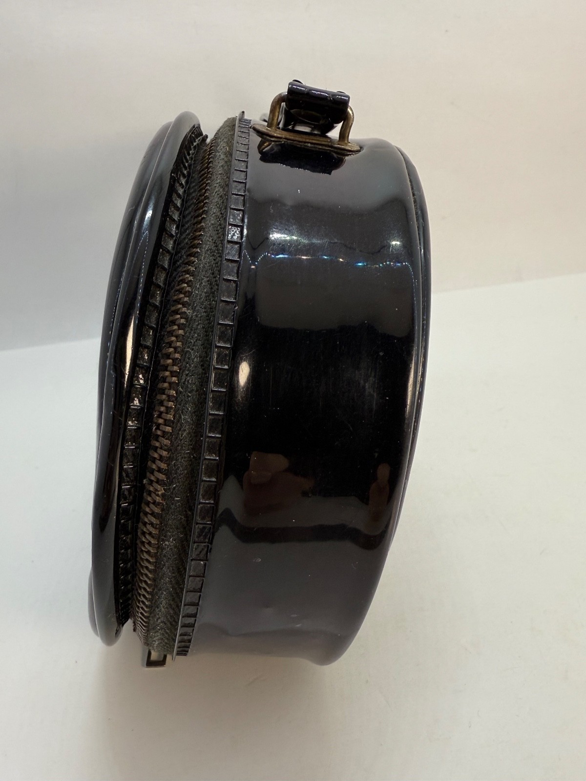 Vintage MICKEY MOUSE Small Black VINYL PURSE WALT DISNEY Hong Kong *Free Ship*