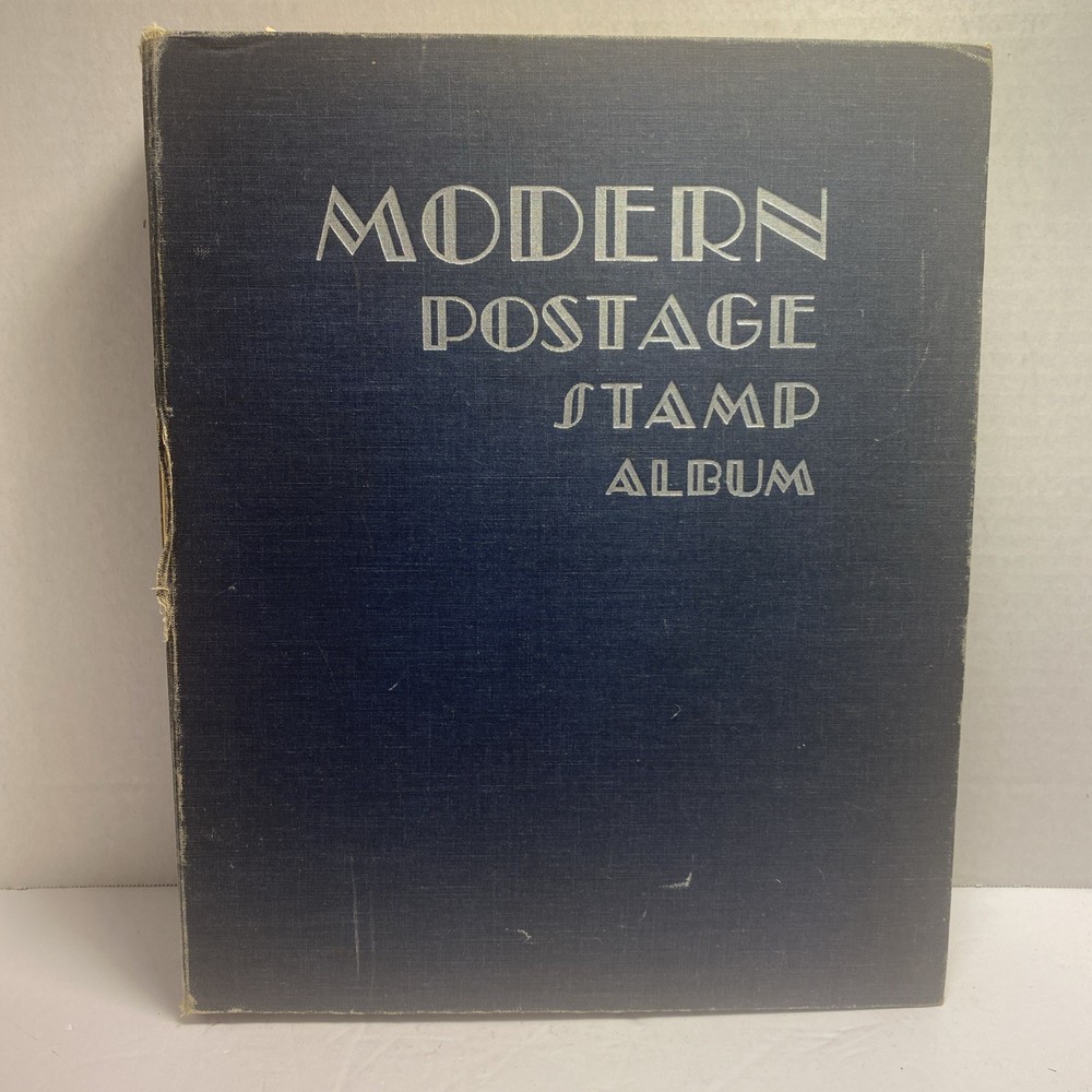 Modern Postage Stamp Album, Scott Publications 1946 w/1300 Stamps Unsearched
