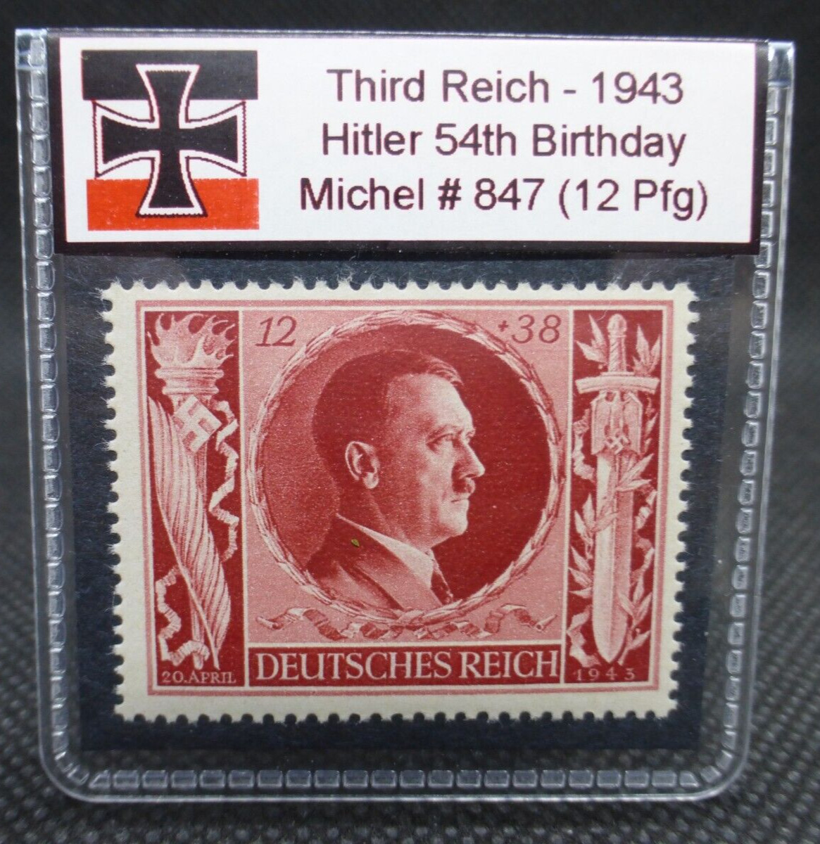 Adolf Hitler 1943 WW2 54th Birthday Stamp Third Reich Nazi Germany MNH Pfennig