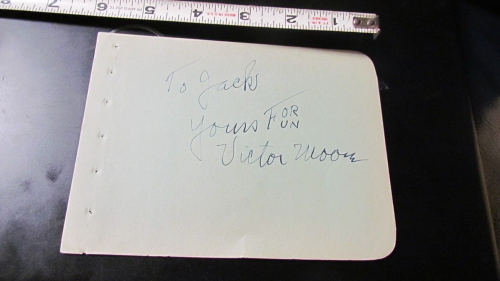 Victor Moore signed Cut Album page