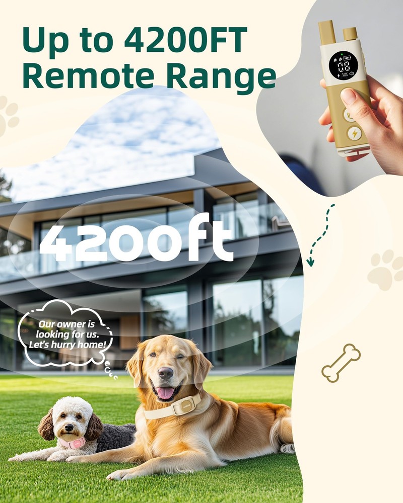Dog Training Collar for 2 Dogs - 4200FT Remote Control with 3 Training Modes,...