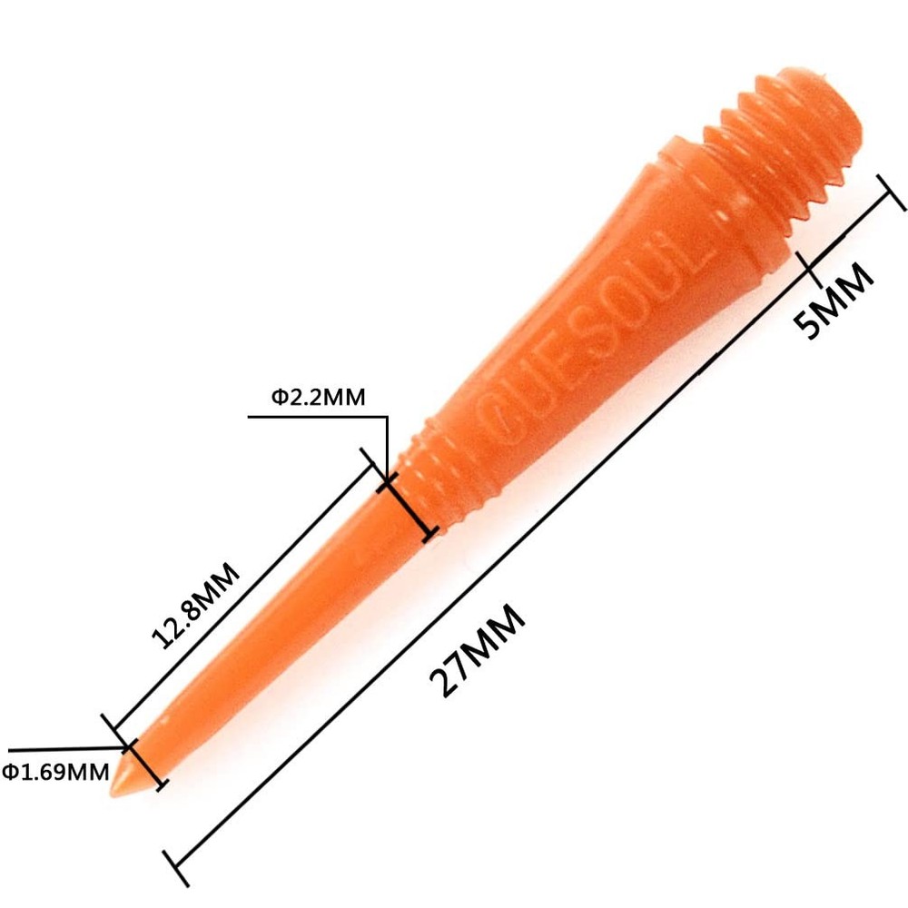 Orange Soft Tip Points 100 Pieces for Soft Tip Darts