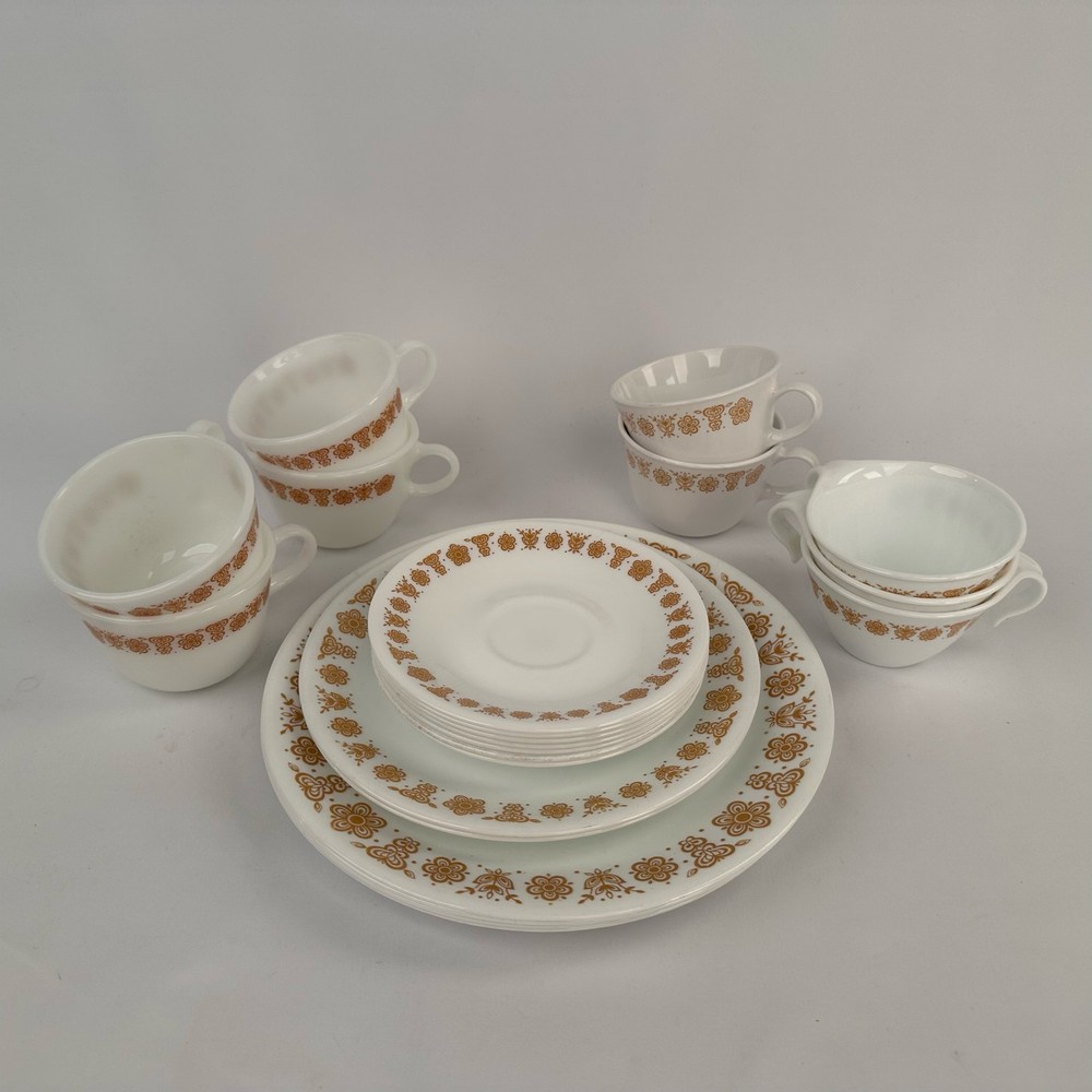 Vintage Corelle Butterfly Gold Dinnerware Set