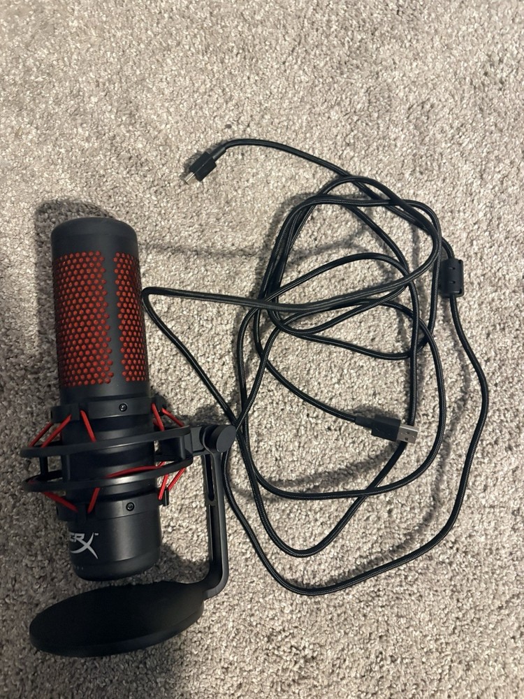 HyperX QuadCast USB Condenser Microphone Black/Red Adjustable Stand/Mount