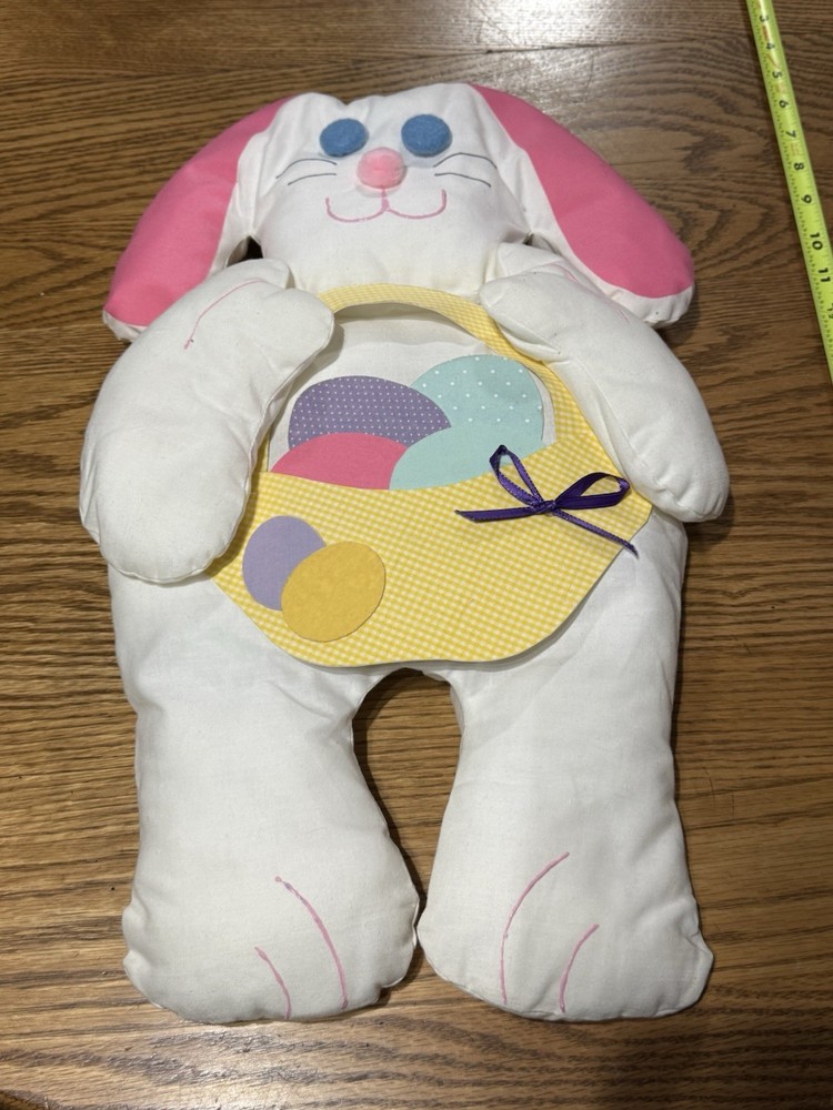 Handmade Easter Rabbit With Basket Wall Hanging 20”