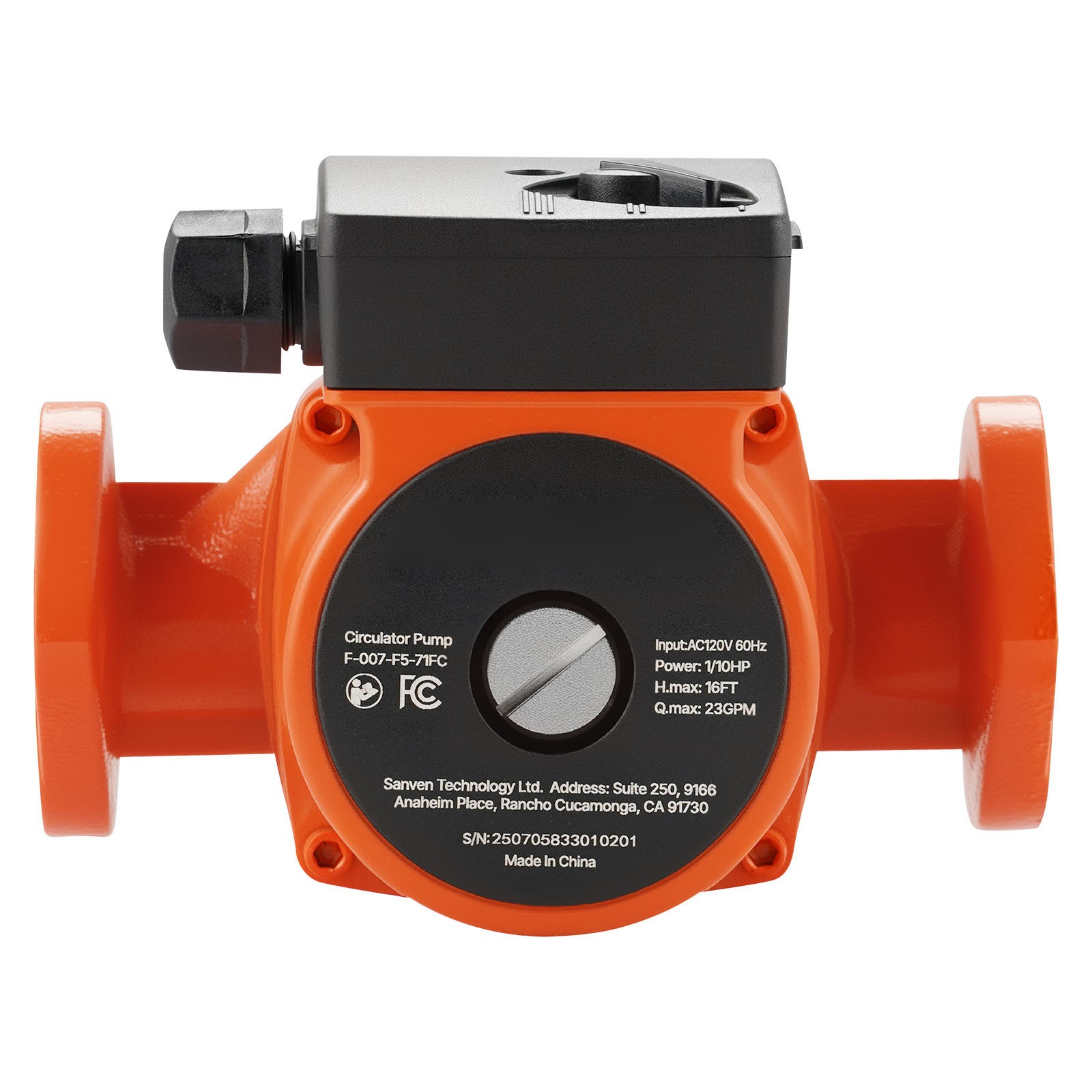 Uimoso Cast Iron Circulator Pump for Hot Water, 1/10HP, 23GPM Flow Rate