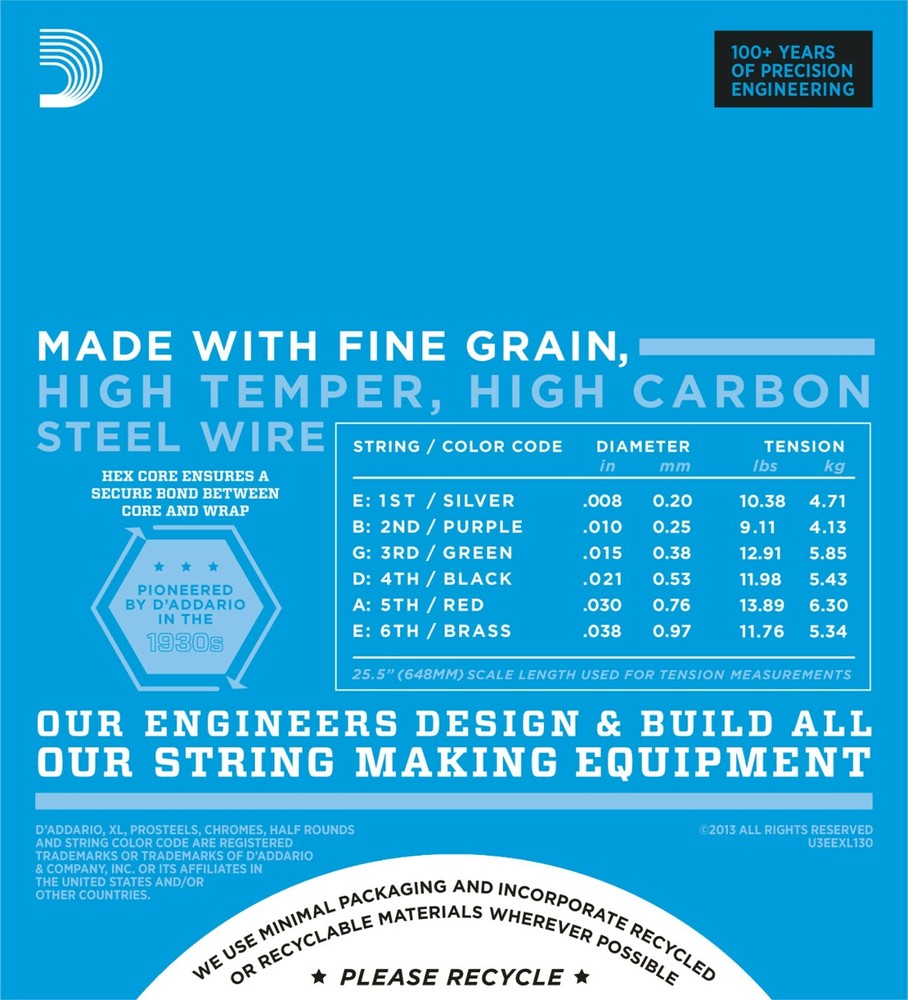 3 Sets D'Addario EXL130 Electric Guitar Strings 8-38 Extra Super Light