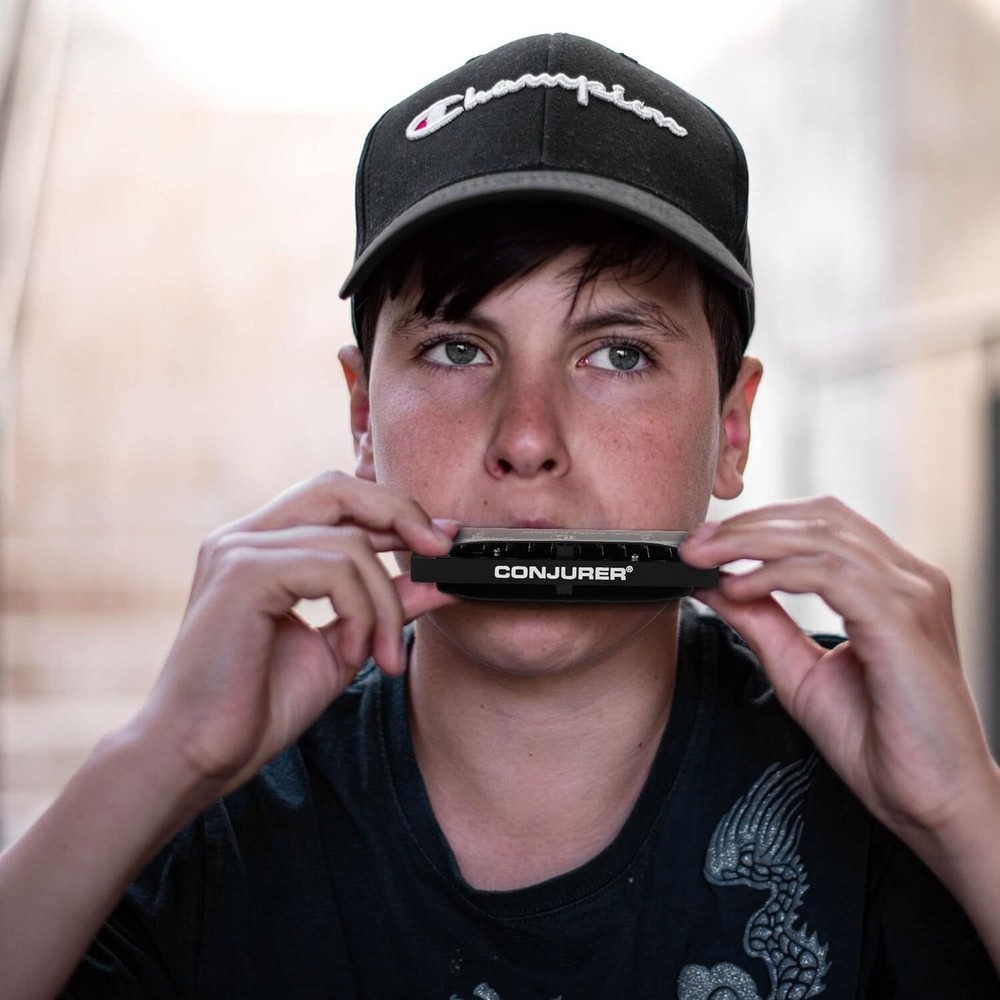 CONJURER Blues Harmonica C Key Beginner Professional 10 Hole Diatonic Harmonica