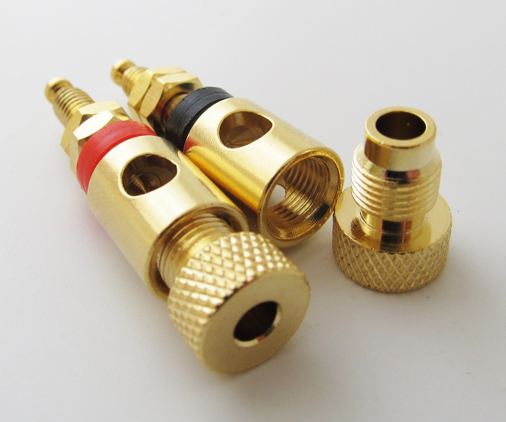 2pcs Gold Plated Binding Post 4mm Banana Plug Amplifier Speaker Socket O.D:11mm