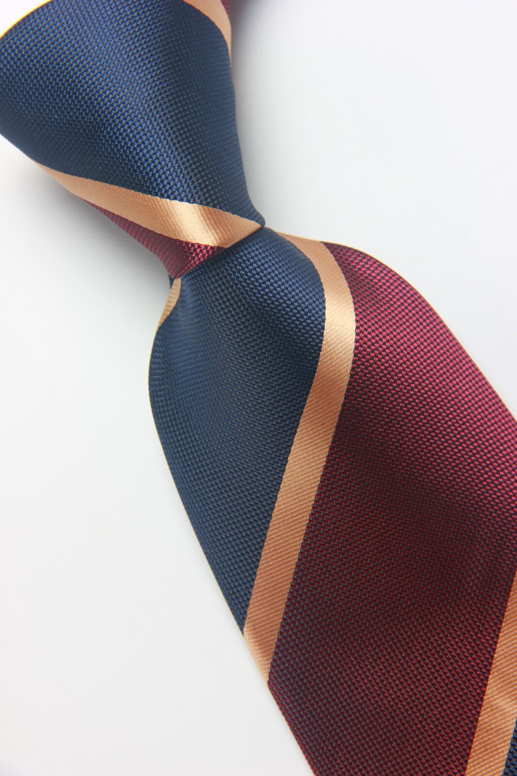 New Classic Striped Blue Red JACQUARD WOVEN 100% Silk Men's Necktie Tie