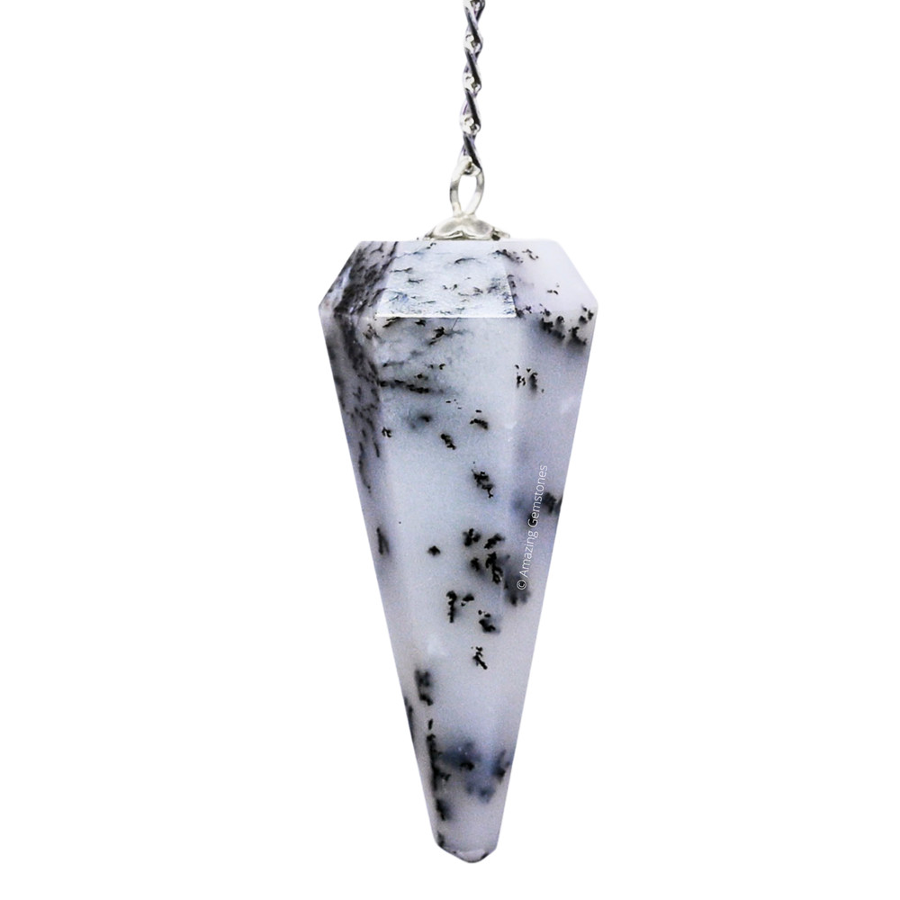 Dendrite Opal Dowsing Crystal Pendulum